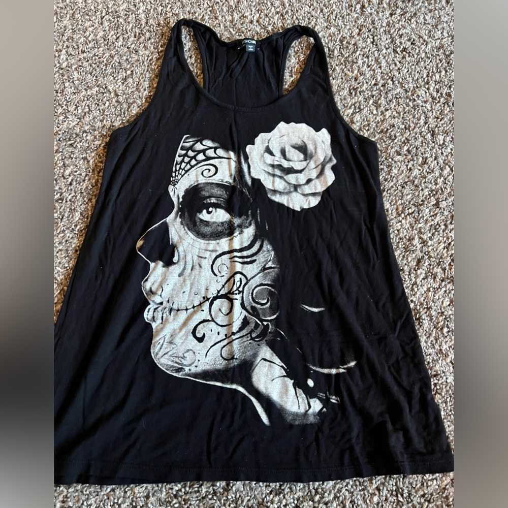 Fashion Nova Black and White Graphic Tank Top